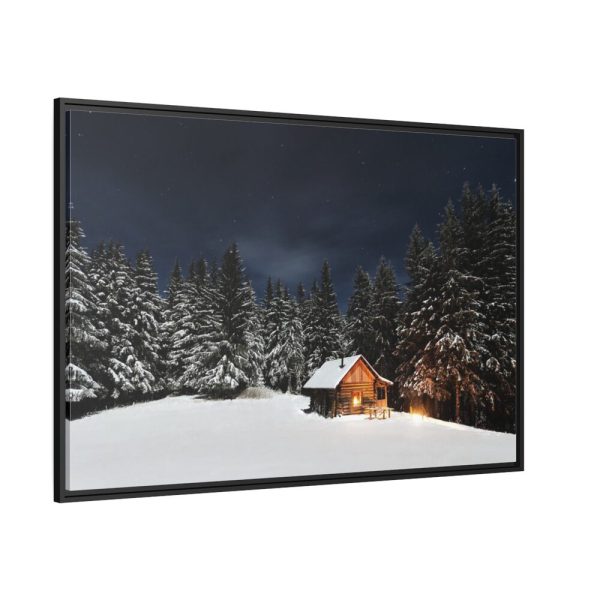 Barn in Starry Night Framed Canvas