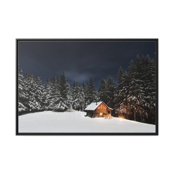 Barn in Starry Night Framed Canvas
