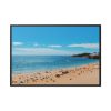 88289-566.jpg Crowded Beach with Tourists Framed Canvas