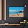 88289-569.jpg Crowded Beach with Tourists Framed Canvas