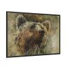Grizzly Bear Kodiak Head Framed Canvas