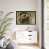 Grizzly Bear Kodiak Head Framed Canvas