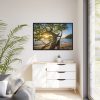 88289-588.jpg Sneaker Hanging from a Sand Beach Tree at Sunset Framed Canvas