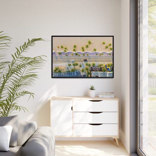 Palm Tree-Lined Road Framed Canvas