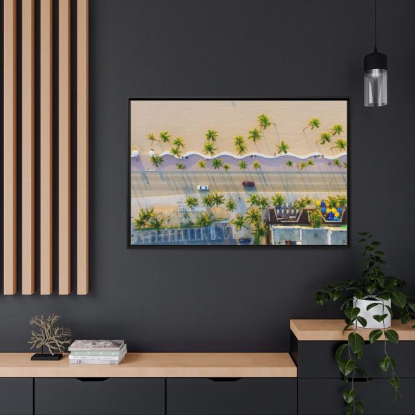 Palm Tree-Lined Road Framed Canvas
