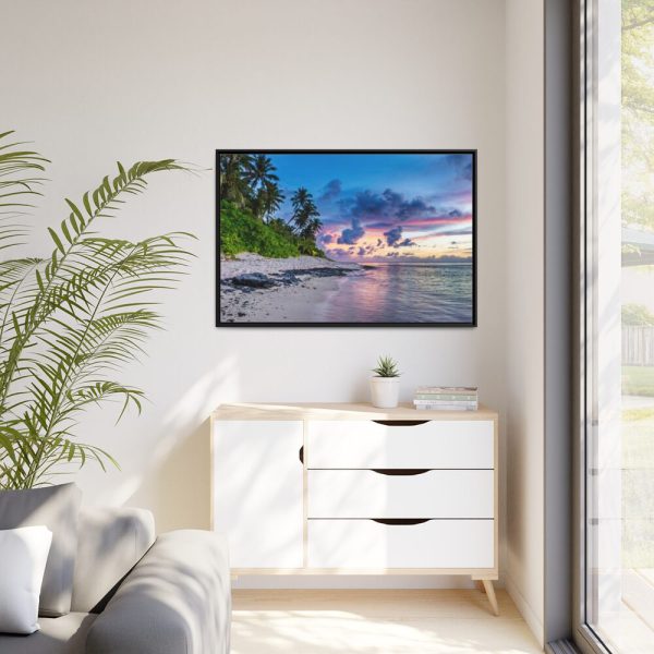 88289-613.jpg Tropical Beach Sunset Landscape Framed Canvas