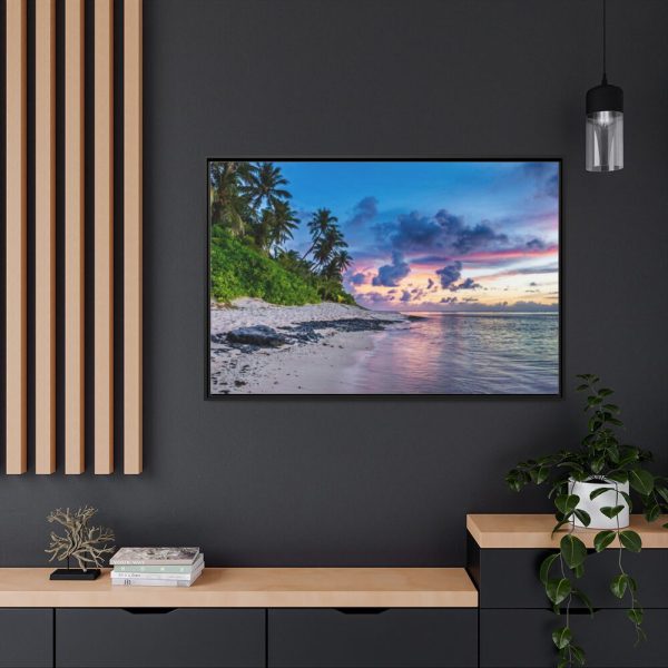 88289-614.jpg Tropical Beach Sunset Landscape Framed Canvas