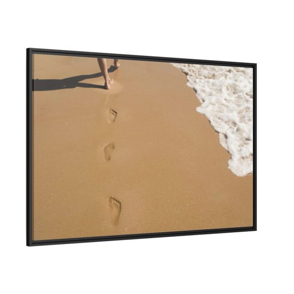 88289-620.jpg Free Foot Prints on the Beach Framed Canvas