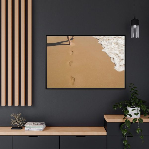 88289-624.jpg Free Foot Prints on the Beach Framed Canvas