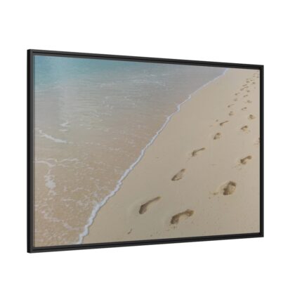 Foot Prints on Sand Framed Canvas