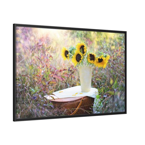 Sunflower in Vase Framed Canvas