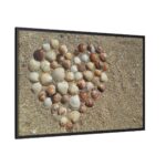 Heart Stones on Beach Framed Canvas