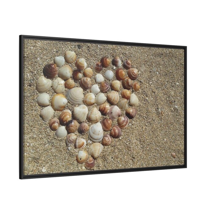 Heart Stones on Beach Framed Canvas - Image 1