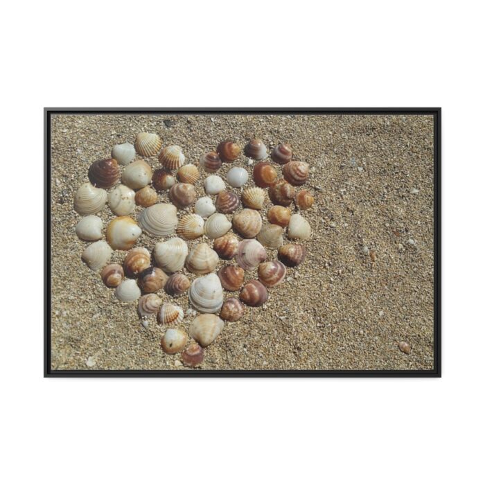 Heart Stones on Beach Framed Canvas - Image 2