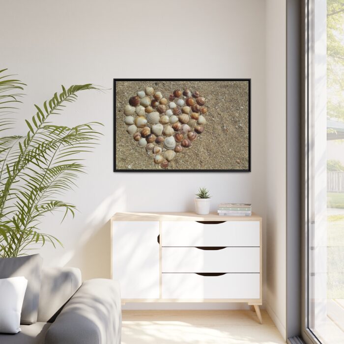 Heart Stones on Beach Framed Canvas - Image 4