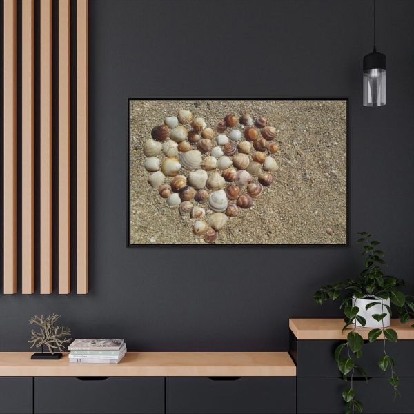 88289-649.jpg Heart Stones on Beach Framed Canvas