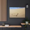 88289-654.jpg Heart Drawn on Sand at Beach Framed Canvas
