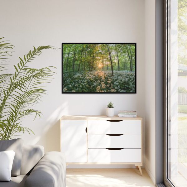 88289-673.jpg Forest at Sunset with Bear's Garlic Framed Canvas