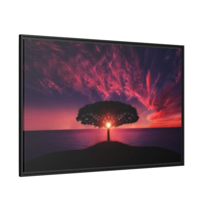 Breathtaking Red and Purple Sky Framed Canvas