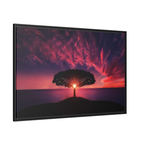 Breathtaking Red and Purple Sky Framed Canvas
