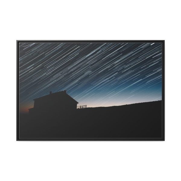 88289-81.jpg Long Exposure of the Star Trails Above the Barn Framed Canvas