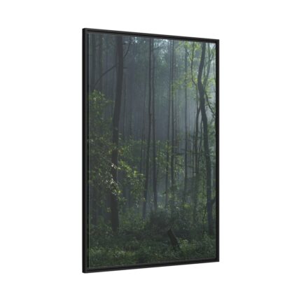 A Small Clearing in a Lush Forest Framed Canvas
