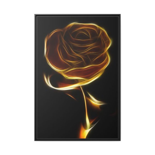 Gold Rose Framed Canvas
