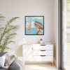 Aesthetic Vintage Woman at the Beach Framed Canvas