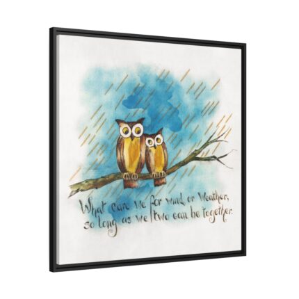 Owls on a Branch Framed Canvas