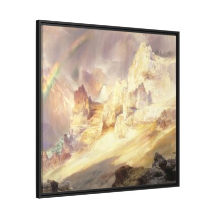Rainbow over the Grand Canyon of the Yellowstone Framed Canvas