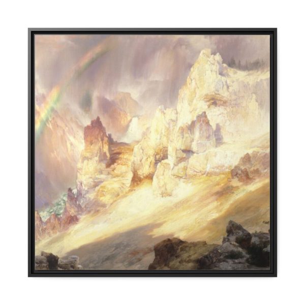 88302-34.jpg Rainbow over the Grand Canyon of the Yellowstone Framed Canvas