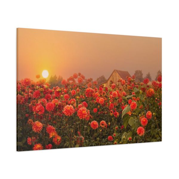 91638-140.jpg Barn in Smokey Orange Sky Standard Canvas