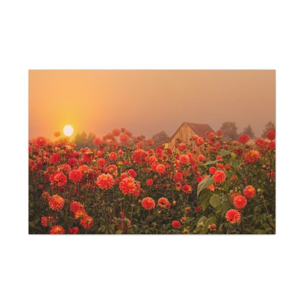 91638-141.jpg Barn in Smokey Orange Sky Standard Canvas