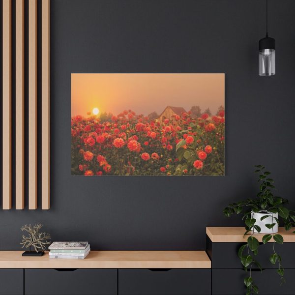 91638-143.jpg Barn in Smokey Orange Sky Standard Canvas
