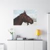The Side of the Head of a Brown Horse Standard Canvas