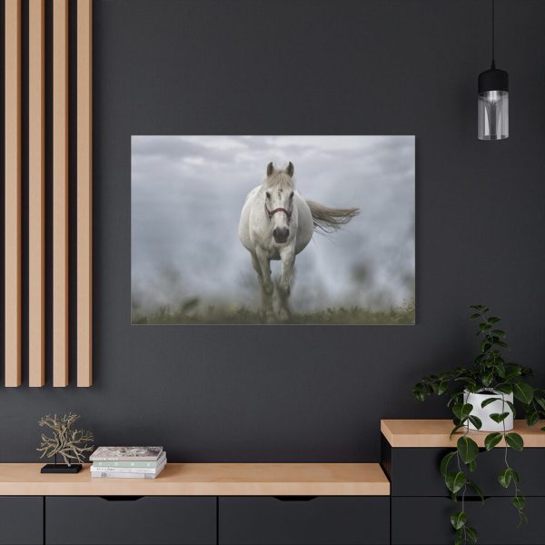 91638-433.jpg White Horse Galloping Standard Canvas