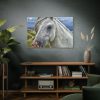 91638-444.jpg Closeup Shot of a White Horse Standard Canvas
