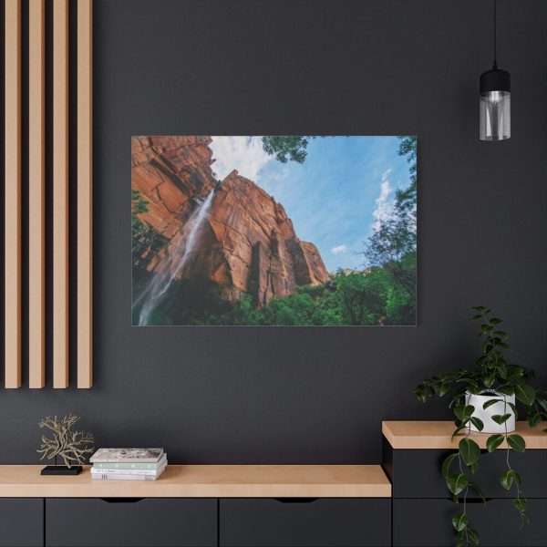 91638-473.jpg Sandstone Cliff with a Waterfall Standard Canvas