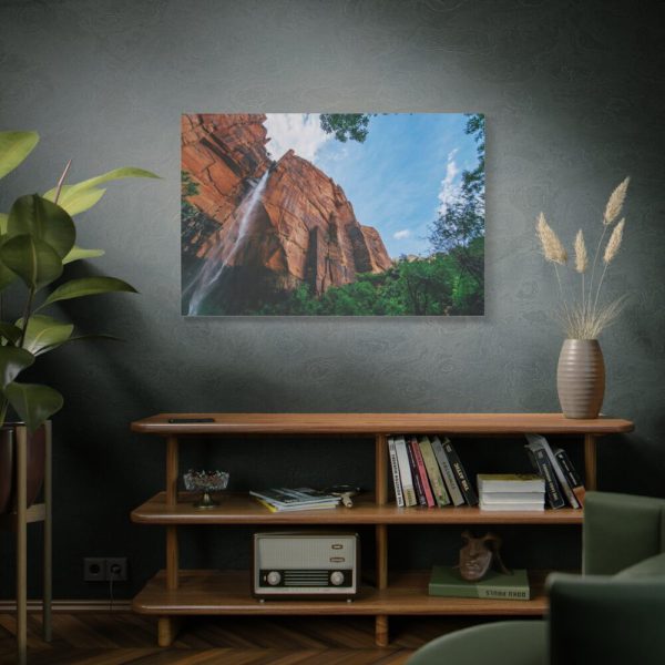 91638-474.jpg Sandstone Cliff with a Waterfall Standard Canvas