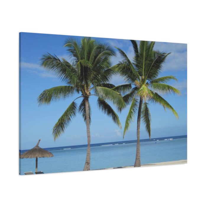 Palm Tree on the Beach Standard Canvas - Image 1