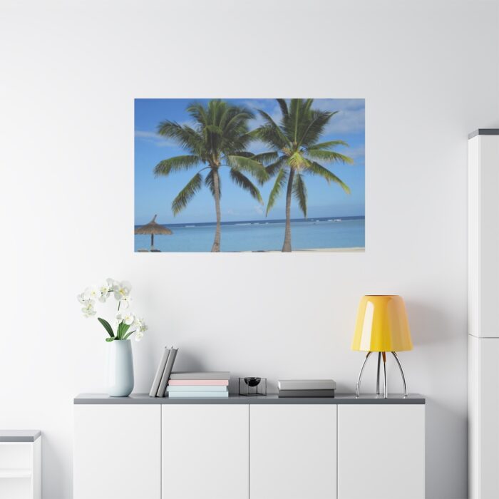 Palm Tree on the Beach Standard Canvas - Image 3