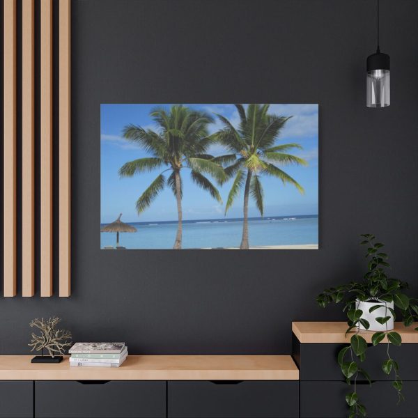 91638-608.jpg Palm Tree on the Beach Standard Canvas