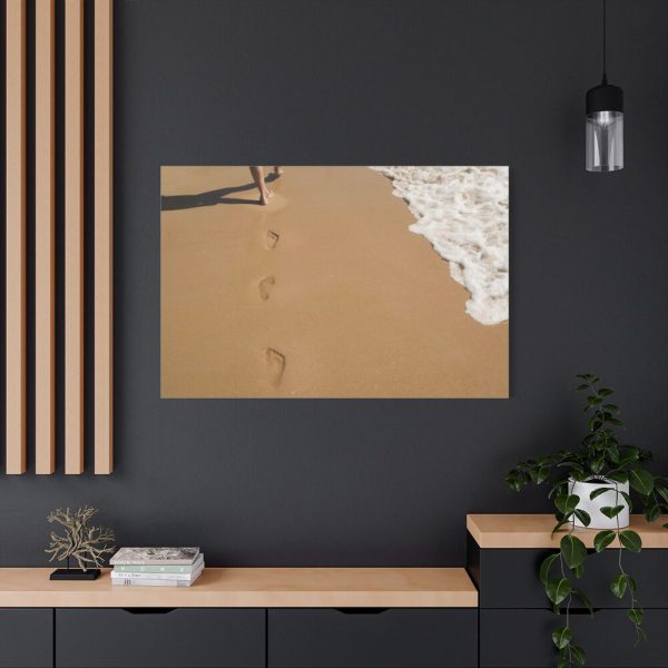 91638-623.jpg Free Foot Prints on the Beach Standard Canvas