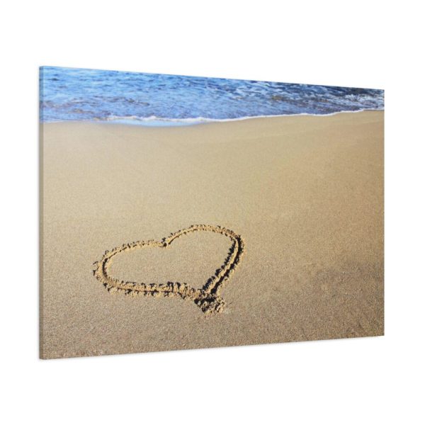 91638-650.jpg Heart Drawn on Sand at Beach Standard Canvas