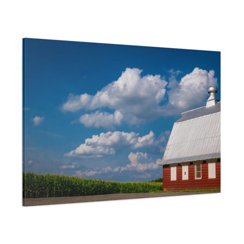 91638-76.jpg Cornfield and Red Barn Scenic Standard Canvas