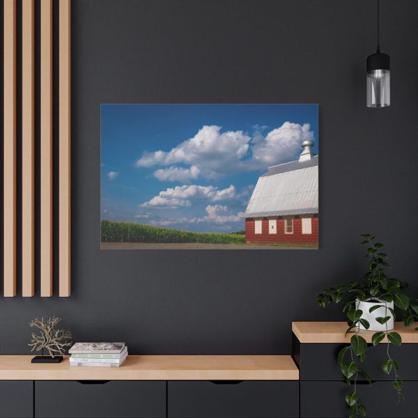 91638-79.jpg Cornfield and Red Barn Scenic Standard Canvas