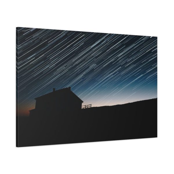 91638-80.jpg Long Exposure of the Star Trails Above the Barn Standard Canvas