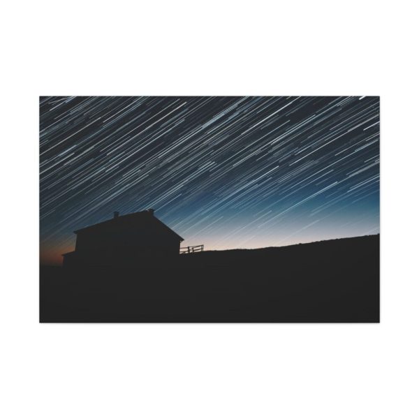 91638-81.jpg Long Exposure of the Star Trails Above the Barn Standard Canvas