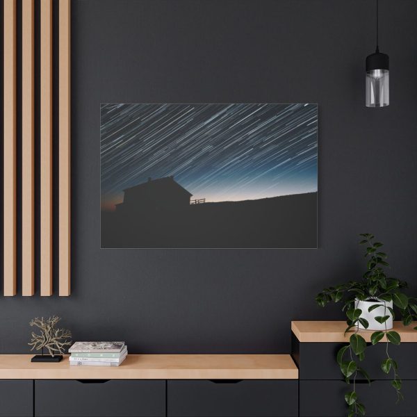 91638-83.jpg Long Exposure of the Star Trails Above the Barn Standard Canvas