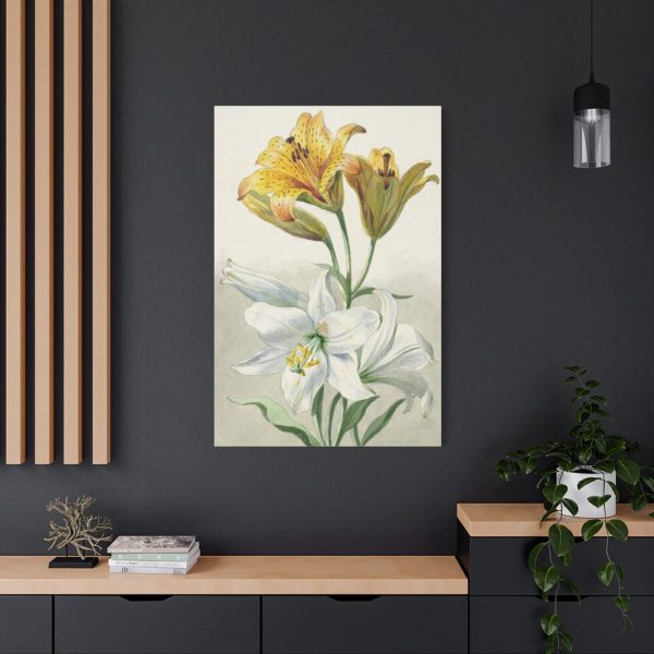 Yellow and White Lilies by William van Leen Standard Canvas